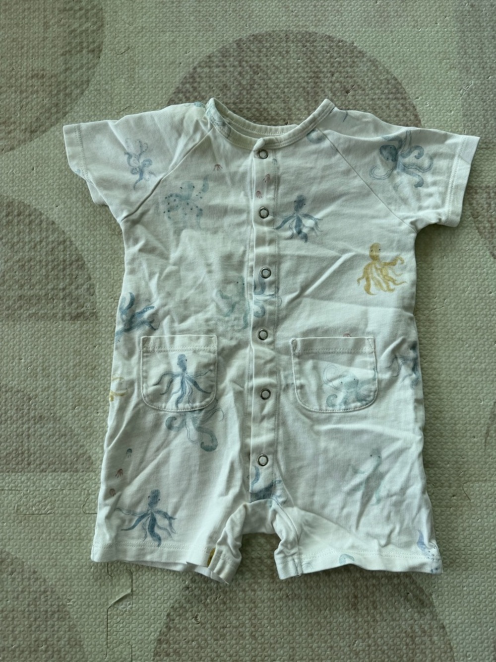 Pehr 18-24m One-Piece Romper in White with Octopus Print